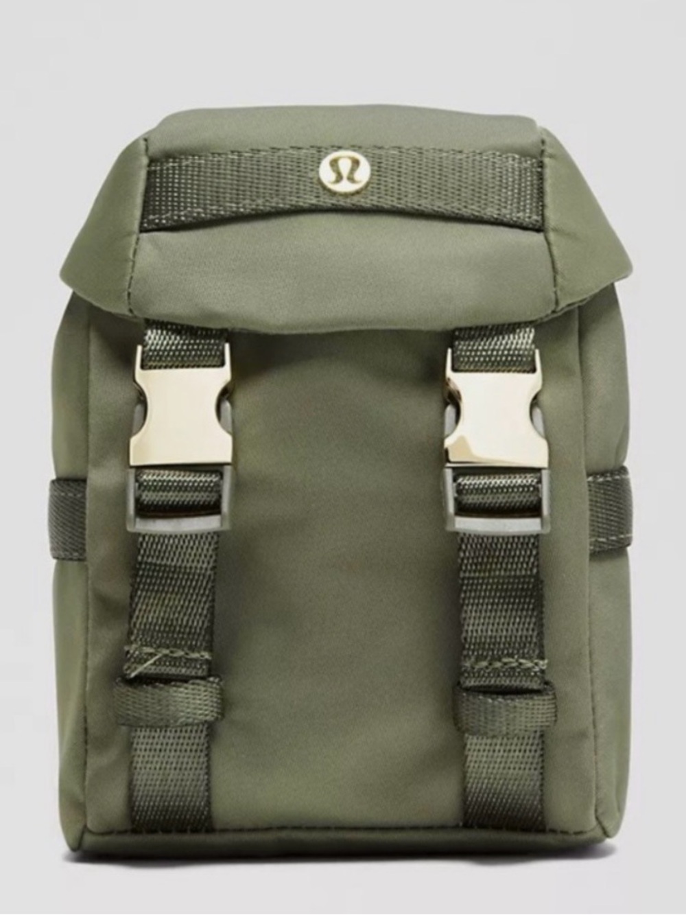 Lululemon Wunderlust Backpack Nano- Bay Leaf with Gold Hardware